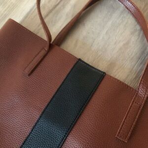 Vince Camuto Tan Pleather Tote Bag